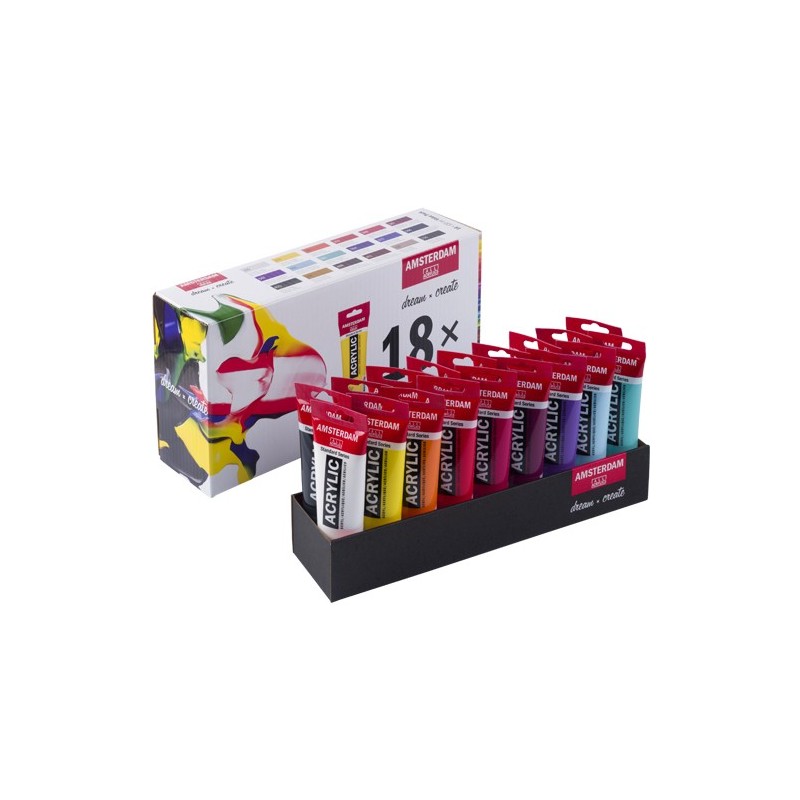 Material Bellas Artes - Pintura - Set Acrílico Amsterdam 18 colores (120 ml) | totenart.com
