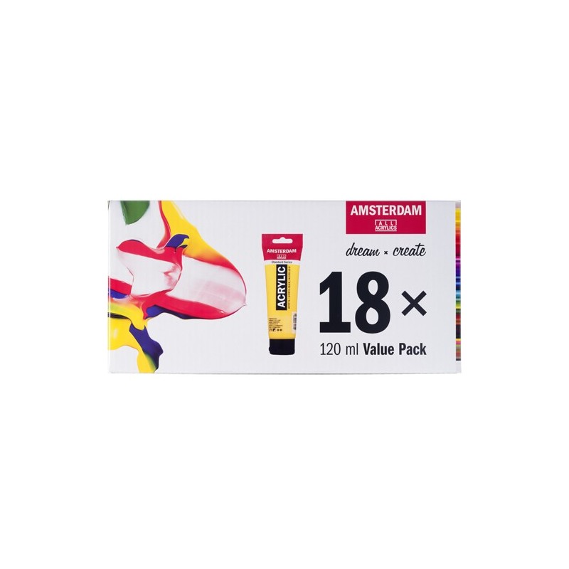 Material Bellas Artes - Pintura - Set Acrílico Amsterdam 18 colores (120 ml) | totenart.com