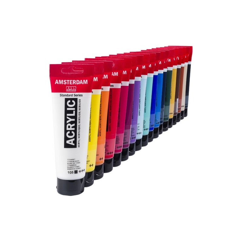 Material Bellas Artes - Pintura - Set Acrílico Amsterdam 18 colores (120 ml) | totenart.com