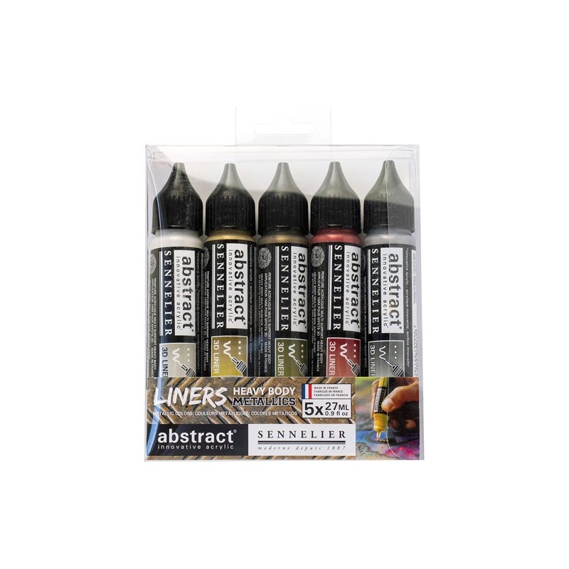 Material Bellas Artes - Pintura - Set Liners Heavy Body Abstract, 5 colores metalizados, 27 ml Sennelier ** | totenart.com