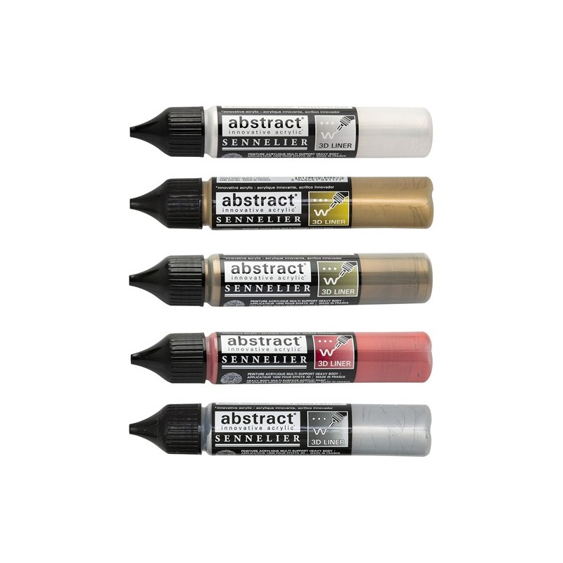 Material Bellas Artes - Pintura - Set Liners Heavy Body Abstract, 5 colores metalizados, 27 ml Sennelier ** | totenart.com