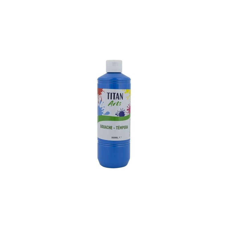 Material Bellas Artes - Pintura - Témpera Gouache Titan Arts Azul Cyan, 500 ml | totenart.com