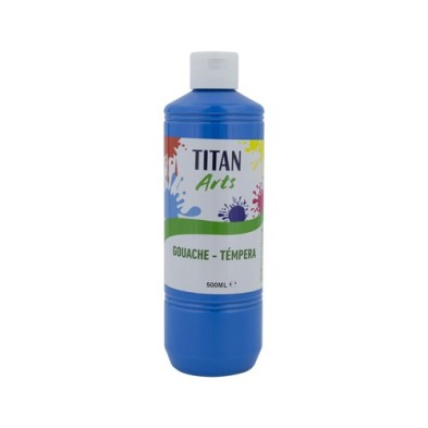 Material Bellas Artes - Pintura - Témpera Gouache Titan Arts Azul Cyan, 500 ml | totenart.com