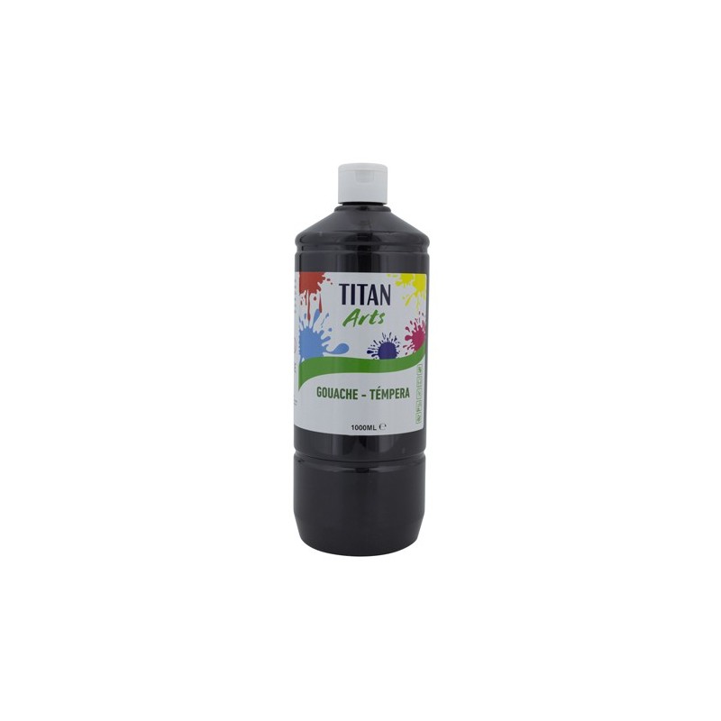 Material Bellas Artes - Pintura - Témpera Gouache Titan Arts Negro, 1 L | totenart.com