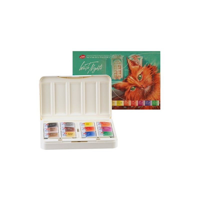 Material Bellas Artes - Pintura - Set acuarela 12 godets Animalistics, White Nights | totenart.com