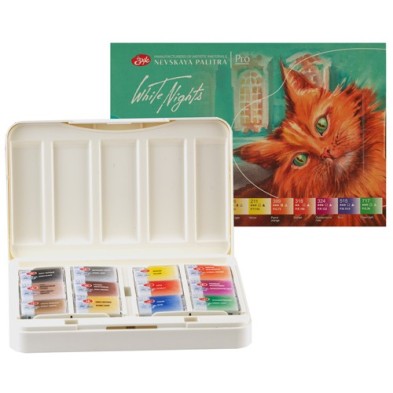 Material Bellas Artes - Pintura - Set acuarela 12 godets Animalistics, White Nights | totenart.com