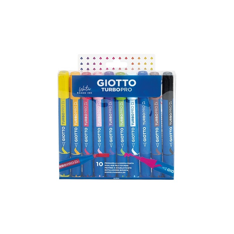 Material Bellas Artes - Pintura - Giotto Turbo PRO Colores Clásicos Blíster 10 rotuladores | totenart.com
