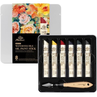 Material Bellas Artes - Pintura - Caja metálica 6 barras de pintura al óleo solubles en agua + espátula | totenart.com