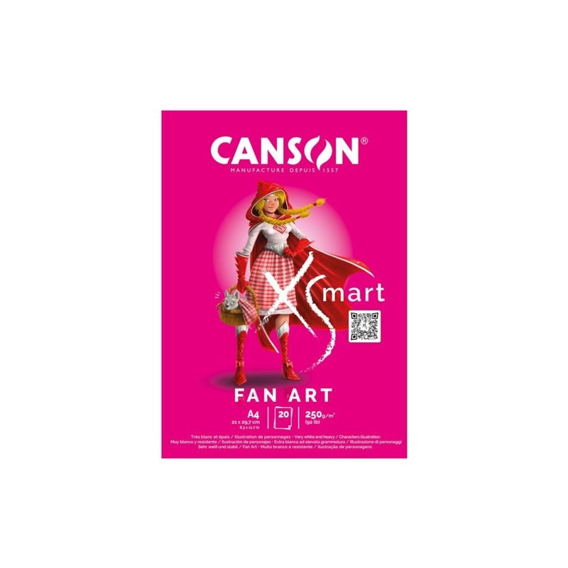 Material Bellas Artes – pintura-y-dibujo - Canson XSmart Fan Art (Bloc encolado), 20h, 250g, 21x29,7cm (A4) | totenart.com