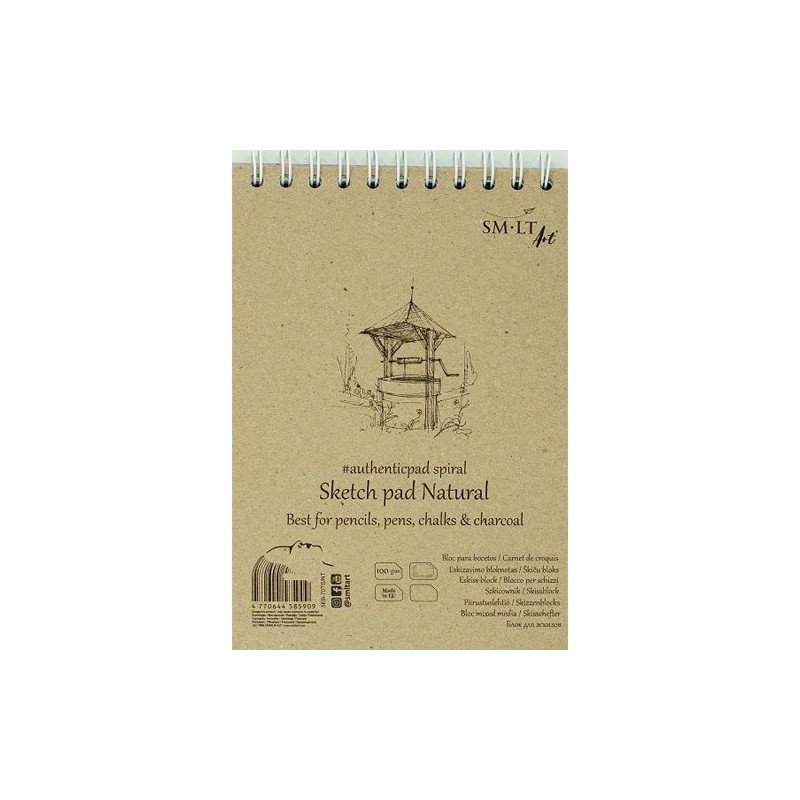Material Bellas Artes – pintura-y-dibujo - Bloc esbozo Natural con espiral, 70 hojas, 100 g, A5, SM-LT | totenart.com