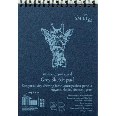 Material Bellas Artes – pintura-y-dibujo - Bloc esbozo gris con espiral, 30 hojas, 180 g, A4, SM-LT | totenart.com