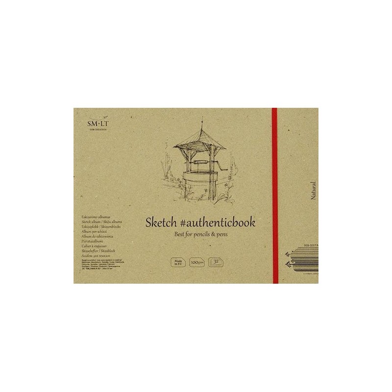 Material Bellas Artes – pintura-y-dibujo - Bloc esbozo Natural con gomas, 32 hojas, 100 g, 24,5x17,6 cm, SM-LT | totenart.com