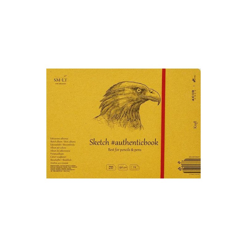Material Bellas Artes – pintura-y-dibujo - Bloc esbozo Kraft con gomas, 24 hojas, 90 g, 24,5x17,6 cm, SM-LT | totenart.com