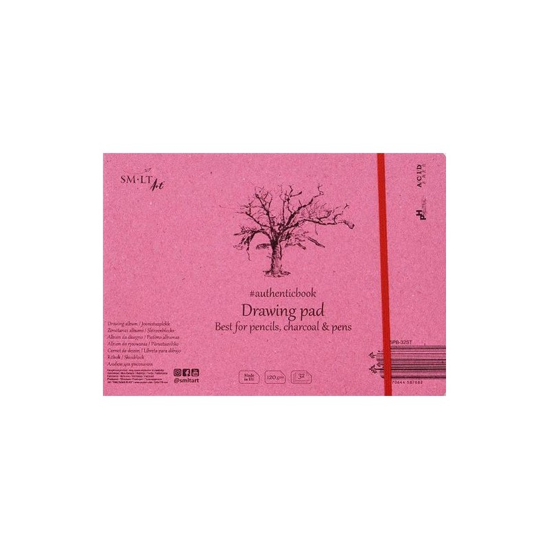 Material Bellas Artes – pintura-y-dibujo - Bloc de dibujo con gomas, 32 hojas, 120 g, 24,5x17,6 cm, SM-LT | totenart.com