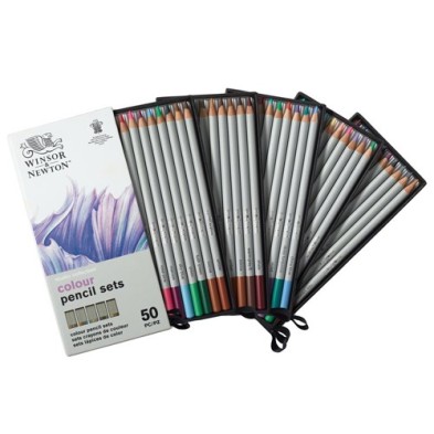 Material Bellas Artes – pintura-y-dibujo - Estuche 50 lápices de colores Studio Collection Winsor&Newton | totenart.com