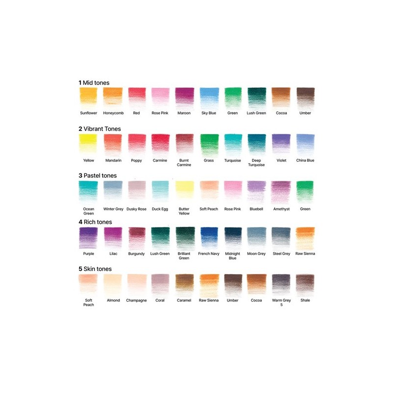 Material Bellas Artes – pintura-y-dibujo - Estuche 50 lápices de colores Studio Collection Winsor&Newton | totenart.com