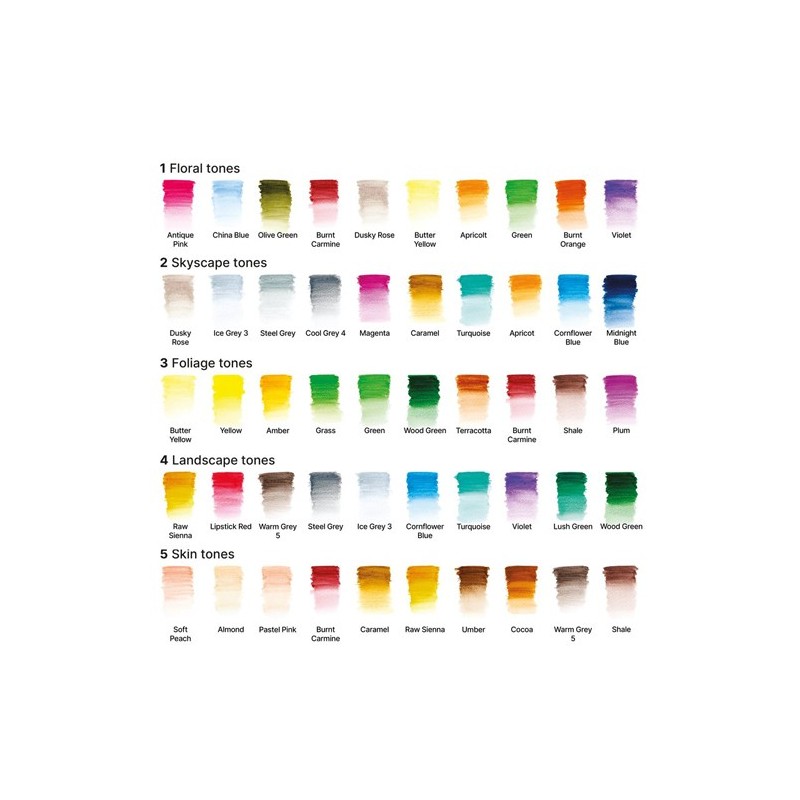 Material Bellas Artes – pintura-y-dibujo - Estuche 50 lápices acuarelables Studio Collection Winsor&Newton | totenart.com