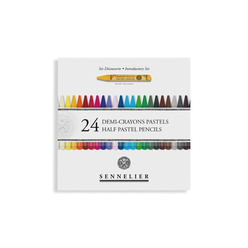 Material Bellas Artes – pintura-y-dibujo - Caja 24 medios lápices pastel Sennelier + 12 espacios vacíos, Set Introductorio | tot