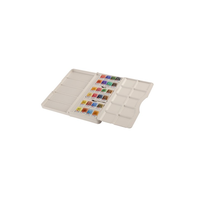 Material Bellas Artes - Pintura - Set acuarela 24 godets, estuche de plástico, White Nights | totenart.com