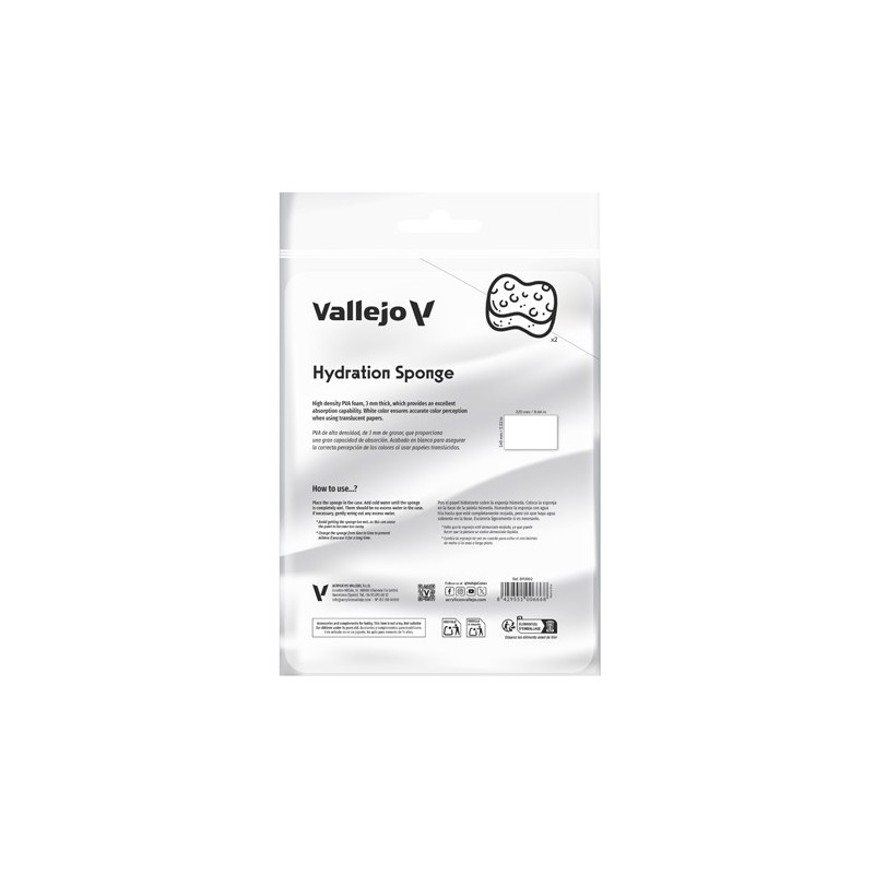 Material Bellas Artes - Pintura - Recambio 2 Esponjas hidratantes para la paleta húmeda Pro Painter Size Vallejo | totenart.com