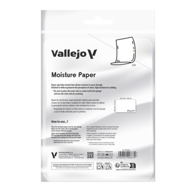 Material Bellas Artes - Pintura - Recambio 30 hojas de papel hidratante para la paleta húmeda Pro Painter Size Vallejo | totenar