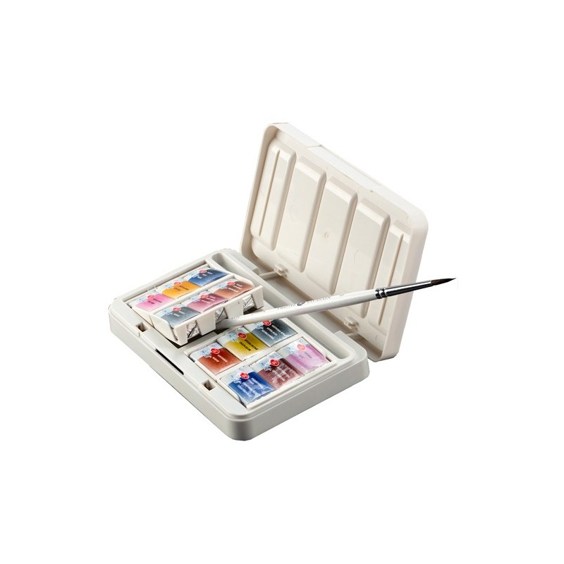 Material Bellas Artes - Pintura - Set acuarela 12 godets, estuche de plástico, White Nights | totenart.com