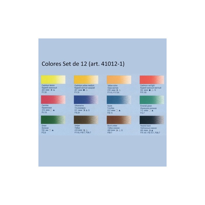 Material Bellas Artes - Pintura - Set acuarela 12 godets, estuche de plástico, White Nights | totenart.com