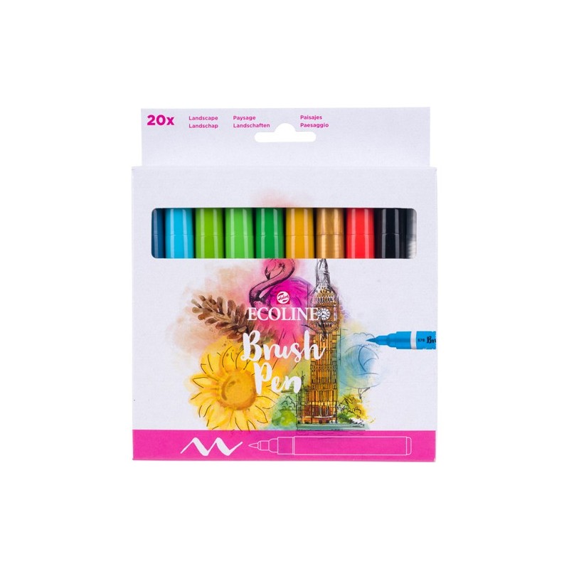 Material Bellas Artes - Pintura - Estuche Acuarela ROTULADOR Ecoline Brush Pen 20 ud | totenart.com