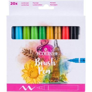 Material Bellas Artes - Pintura - Estuche Acuarela ROTULADOR Ecoline Brush Pen 20 ud | totenart.com