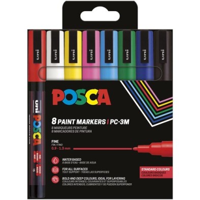 Material Bellas Artes - Pintura - Estuche de Rotuladores PC-3 MPosca, 8 colores | totenart.com