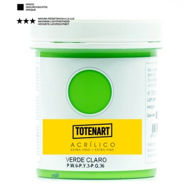 Material Bellas Artes – Pintura - Pintura acrílica Verde Claro 250 ml. totenart | totenart.com