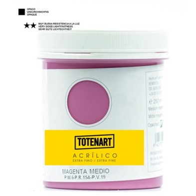 Material Bellas Artes – Pintura - Pintura acrílica Magenta Medio 250 ml. totenart | totenart.com