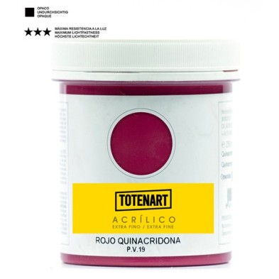 Material Bellas Artes – Pintura - Pintura acrílica Rojo Quinacridona 250 ml. totenart | totenart.com