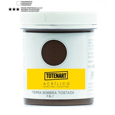 Material Bellas Artes – Pintura - Pintura acrílica Tierra Sombra Tostada 500 ml. totenart | totenart.com