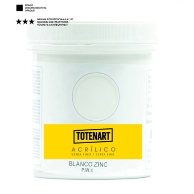 Material Bellas Artes – Pintura - Pintura acrílica Blanco Zinc 250 ml. totenart | totenart.com