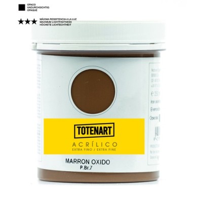 Material Bellas Artes – Pintura - Pintura acrílica Marrón Óxido 250 ml. totenart | totenart.com