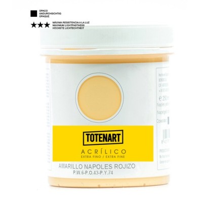 Material Bellas Artes – Pintura - Pintura acrílica Amarillo Nápoles Rojizo 250 ml. totenart | totenart.com