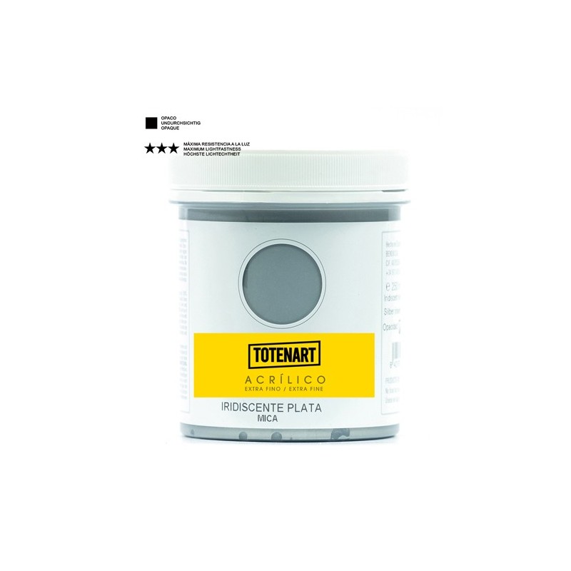 Material Bellas Artes – Pintura - Pintura acrílica Irisado Plata 250 ml. totenart | totenart.com