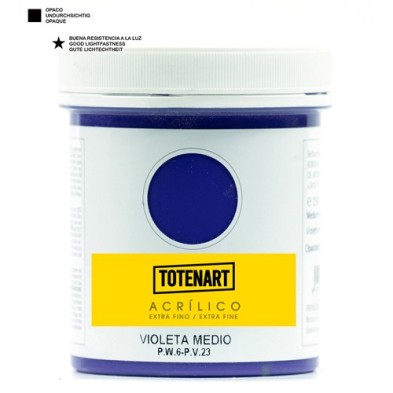 Material Bellas Artes – Pintura - Pintura acrílica Violeta Medio 250 ml. totenart | totenart.com