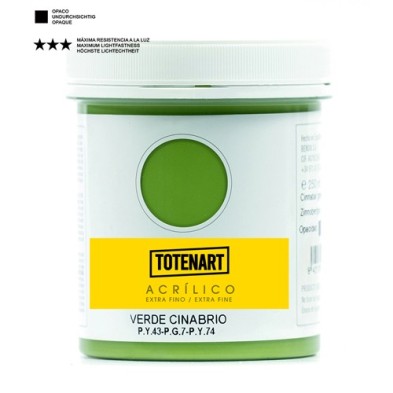 Material Bellas Artes – Pintura - Pintura acrílica Verde Cinabrio 250 ml. totenart | totenart.com