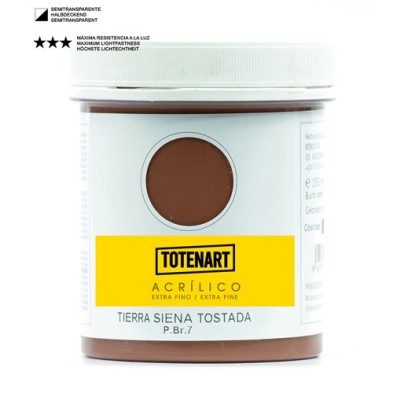 Material Bellas Artes – Pintura - Pintura acrílica Tierra Siena Tostada 500 ml. totenart | totenart.com