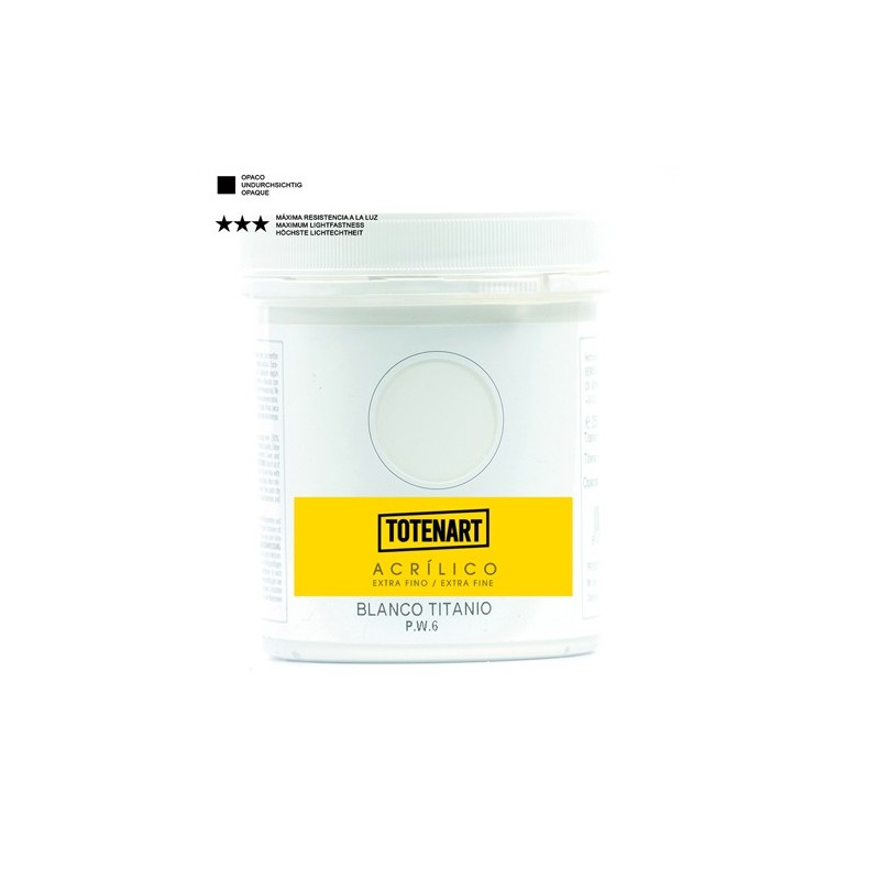 Material Bellas Artes – Pintura - Pintura acrílica Blanco Titanio 500 ml. totenart | totenart.com