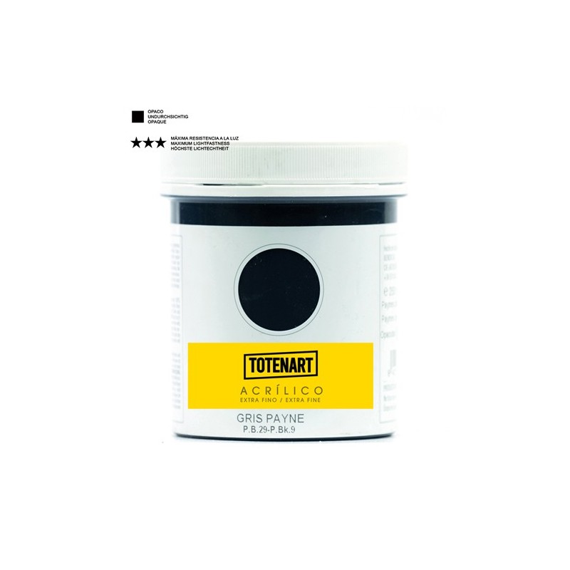 Material Bellas Artes – Pintura - Pintura acrílica Gris Payne 250 ml. totenart | totenart.com