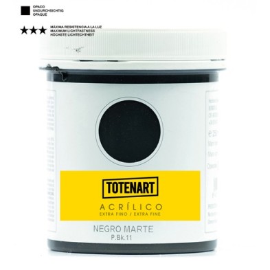 Material Bellas Artes – Pintura - Pintura acrílica Negro Marte 250 ml. totenart | totenart.com