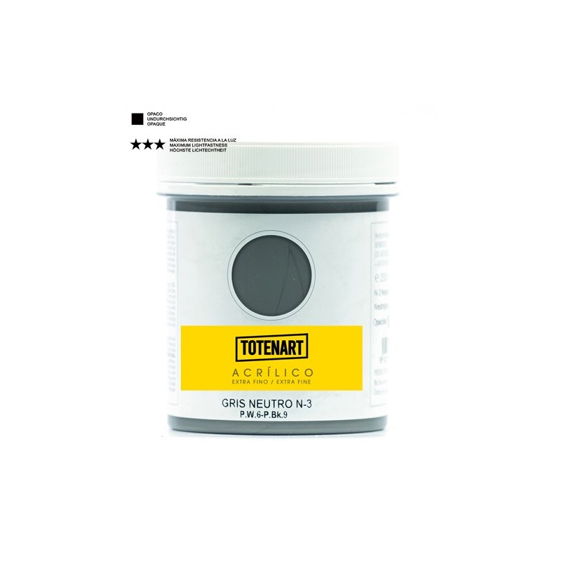 Material Bellas Artes – Pintura - Pintura acrílica Gris Neutro 250 ml. totenart | totenart.com