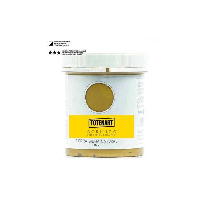 Material Bellas Artes – Pintura - Pintura acrílica Tierra Siena Natural 250 ml. totenart | totenart.com