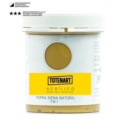 Material Bellas Artes – Pintura - Pintura acrílica Tierra Siena Natural 250 ml. totenart | totenart.com
