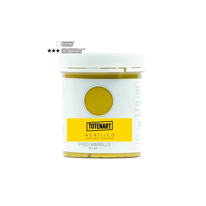 Material Bellas Artes – Pintura - Pintura acrílica Óxido Amarillo 250 ml. totenart | totenart.com