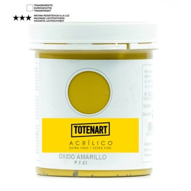 Material Bellas Artes – Pintura - Pintura acrílica Óxido Amarillo 250 ml. totenart | totenart.com