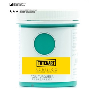 Material Bellas Artes – Pintura - Pintura acrílica Azul Turquesa 250 ml. totenart | totenart.com